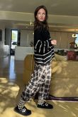 Big Softie Stripe Funnel Grunge Knit Black
